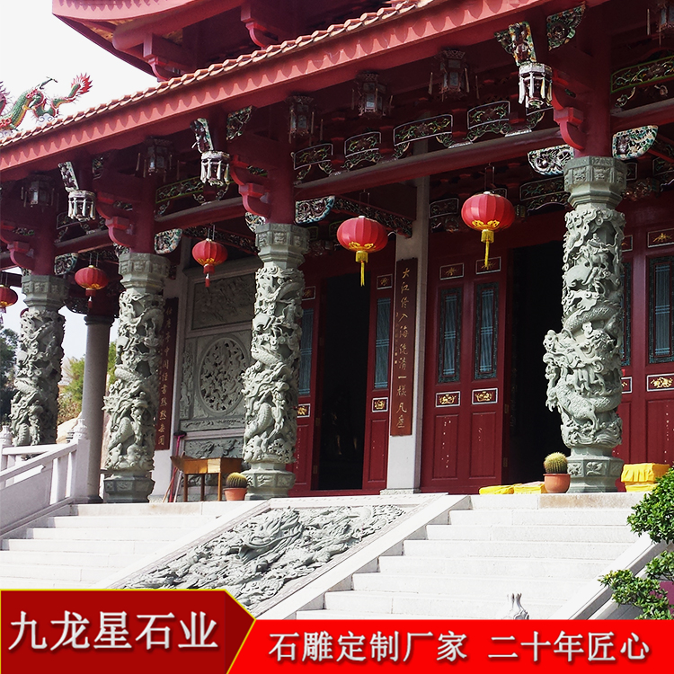 盤龍柱多少錢一個(gè) 石頭做的龍柱子廠家