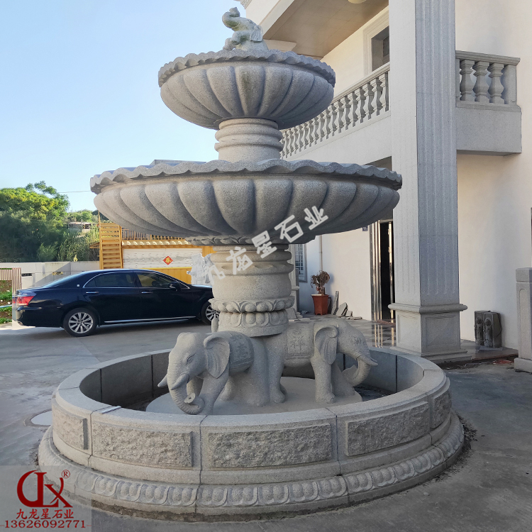 各種石材噴泉雕塑與石雕噴水池的結合圖片