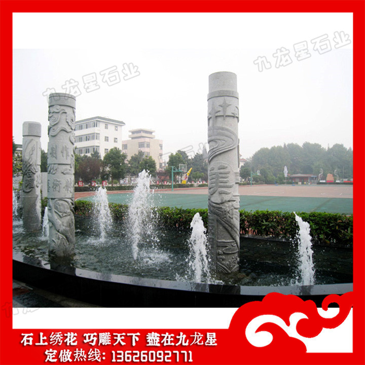 文化柱石雕價格 廣場文化柱雕刻