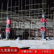 石雕龍柱宗祠大門盤龍柱 浮雕雕刻擺件 青石龍柱華表